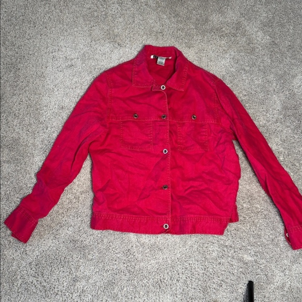Women's pink button up vintage linen shirt